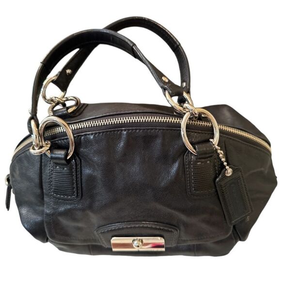 Vintage, Original Coach Hand Bag, Genuine Leather. Black - Picture 3 of 14